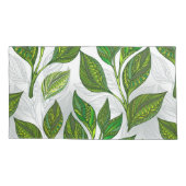 Naadloos patroon met groene theelbladeren kussensloop (Achterkant)