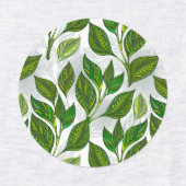 Naadloos patroon met groene theelbladeren labels (Design 2)