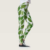 Naadloos patroon met groene theelbladeren leggings (Rechts)