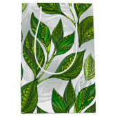 Naadloos patroon met groene theelbladeren medium cadeauzakje (Voorkant)