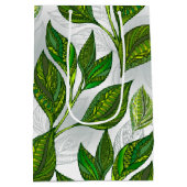 Naadloos patroon met groene theelbladeren medium cadeauzakje (Achterkant)