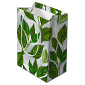 Naadloos patroon met groene theelbladeren medium cadeauzakje (Achterkant Gekanteld)