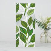 Naadloos patroon met groene theelbladeren menu (Staand voorkant)