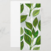 Naadloos patroon met groene theelbladeren menu (Voorkant / Achterkant)
