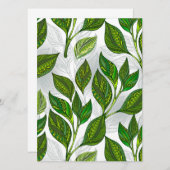 Naadloos patroon met groene theelbladeren menu (Voorkant / Achterkant)