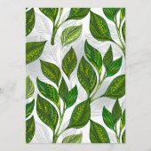 Naadloos patroon met groene theelbladeren menu (Voorkant)