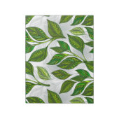 Naadloos patroon met groene theelbladeren notitieblok (Linkerzijde)