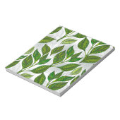 Naadloos patroon met groene theelbladeren notitieblok (Linkerzijde)