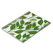Naadloos patroon met groene theelbladeren notitieboek (Linkerzijde)