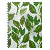 Naadloos patroon met groene theelbladeren notitieboek (Voorkant)