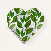 Naadloos patroon met groene theelbladeren notitieboek (Voorkant)