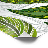 Naadloos patroon met groene theelbladeren perfect poster (Hoek)