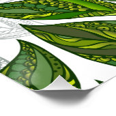 Naadloos patroon met groene theelbladeren perfect poster (Hoek)