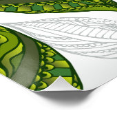 Naadloos patroon met groene theelbladeren perfect poster (Hoek)