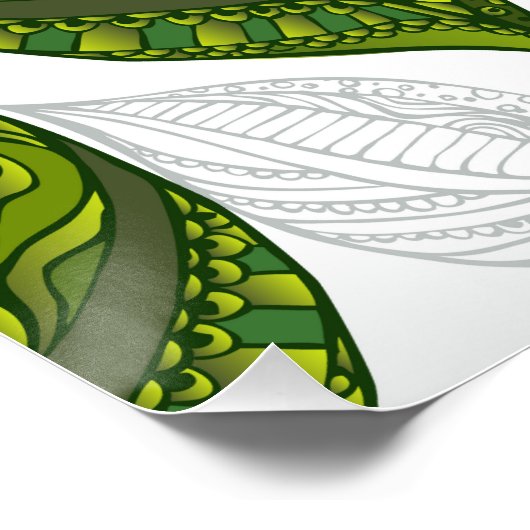 Naadloos patroon met groene theelbladeren perfect poster (Hoek)