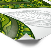 Naadloos patroon met groene theelbladeren perfect poster (Hoek)