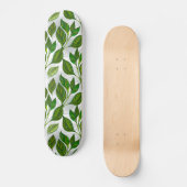 Naadloos patroon met groene theelbladeren persoonlijk skateboard (Voorkant)
