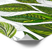 Naadloos patroon met groene theelbladeren poster (Hoek)