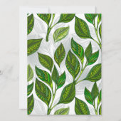 Naadloos patroon met groene theelbladeren save the date (Voorkant)