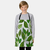 Naadloos patroon met groene theelbladeren schort (Gedragen)