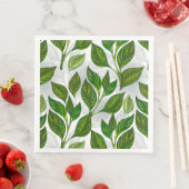 Naadloos patroon met groene theelbladeren servet (Insitu)