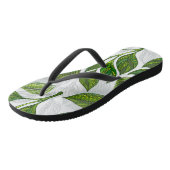 Naadloos patroon met groene theelbladeren teenslippers (Schuin)