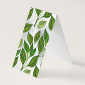 Naadloos patroon met groene theelbladeren visitekaartje (Voorkant)