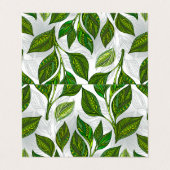 Naadloos patroon met groene theelbladeren visitekaartje (Buitenkant ongevouwen)