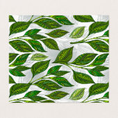 Naadloos patroon met groene theelbladeren visitekaartje (Buitenkant ongevouwen)