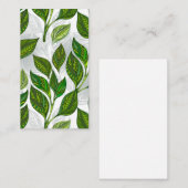 Naadloos patroon met groene theelbladeren visitekaartje (Voorkant / Achterkant)