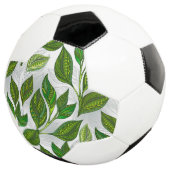 Naadloos patroon met groene theelbladeren voetbal (Drie kwart)