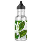 Naadloos patroon met groene theelbladeren waterfles (Rechts)