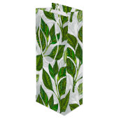 Naadloos patroon met groene theelbladeren wijn cadeautas (Achterkant Gekanteld)