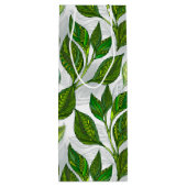 Naadloos patroon met groene theelbladeren wijn cadeautas (Achterkant)