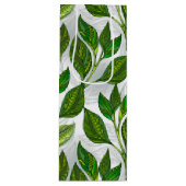 Naadloos patroon met groene theelbladeren wijn cadeautas (Voorkant)