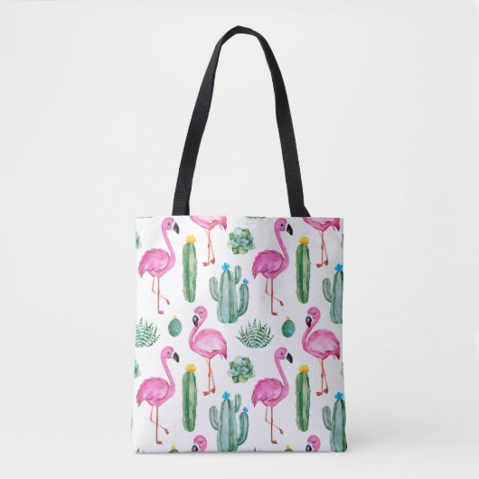 Naadloos patroon met groene waterverf cactus, zoal tote bag (Voorkant)