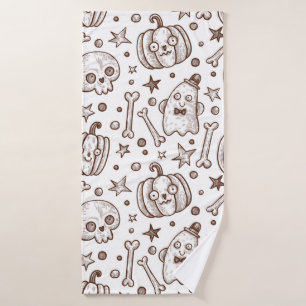 naadloos patroon met Halloween-elementen, Badhanddoek
