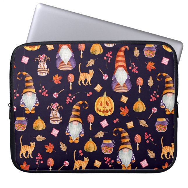 Naadloos patroon met  Halloween-elementen.  Laptop Sleeve (Voorkant)
