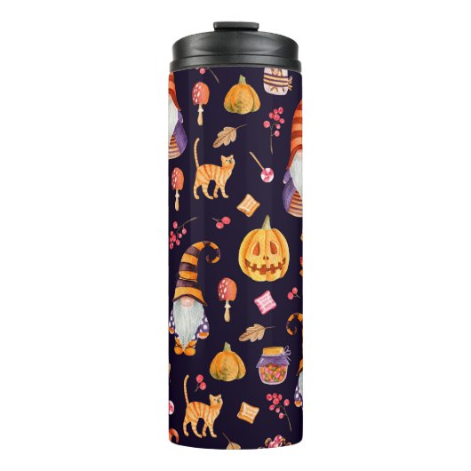 Naadloos patroon met Halloween-elementen. Thermosbeker (Voorkant)