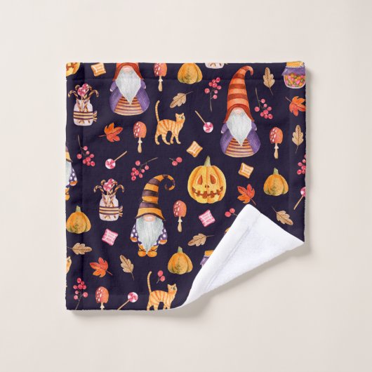 Naadloos patroon met Halloween-elementen. Washandje (Wasdoekje)