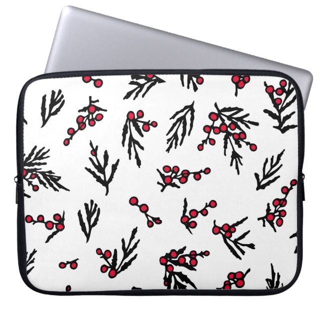  naadloos patroon met hand getrokken winter laptop sleeve (Voorkant)