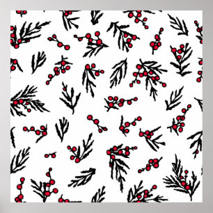  naadloos patroon met hand getrokken winter poster