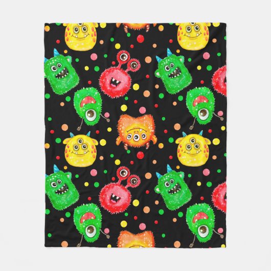 Naadloos patroon met handbeschilderde waterverf sc fleece deken (Voorkant)