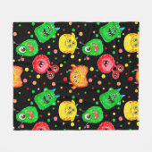 Naadloos patroon met handbeschilderde waterverf sc fleece deken (Voorkant (Horizontaal))