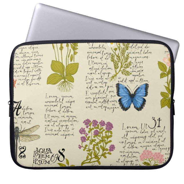  naadloos patroon met handgeschreven tekst Lor Laptop Sleeve (Voorkant)