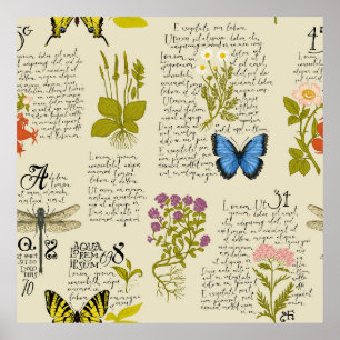  naadloos patroon met handgeschreven tekst Lor Poster