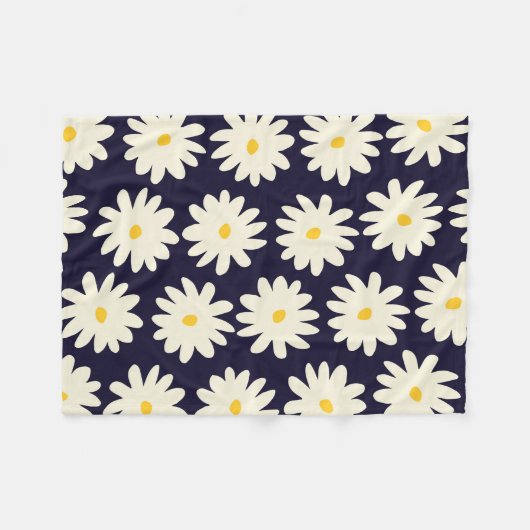 Naadloos patroon met handgetekende bloemen in crèm fleece deken (Voorkant (Horizontaal))