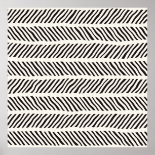 Naadloos patroon met handgetekende penseelstreken. poster