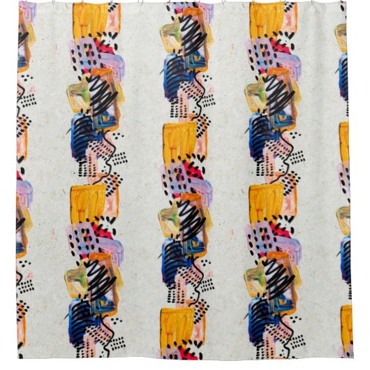 Naadloos patroon met handgetekende verflijnen. Ar Douchegordijn (Voorkant)