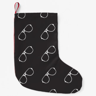 Naadloos patroon met handgetrokken bril, mode kleine kerstsok